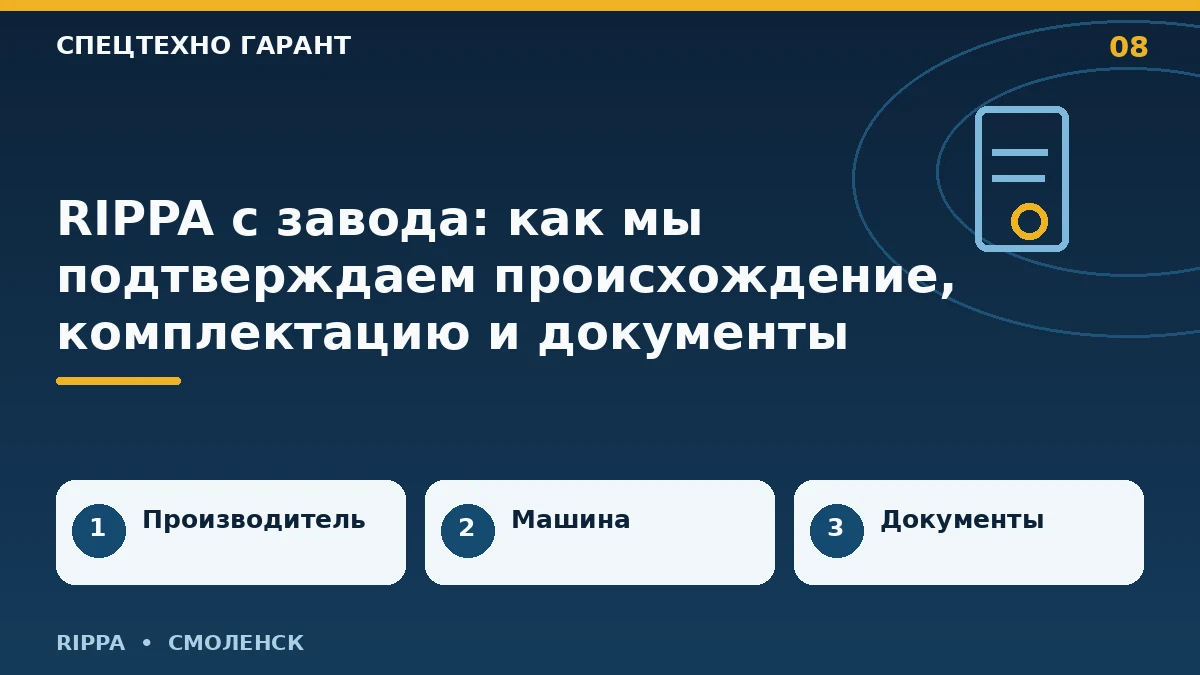 Инфографика: rippa с завода: как мы подтверждаем происхождение, комплектацию и документы; производитель, машина, документы